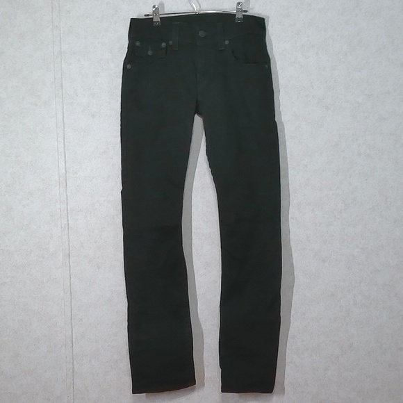 LKNW True Religion Ricky Relaxed Stretch Straight Leg Jet Black Mens Jeans 28/33 - Picture 3 of 8